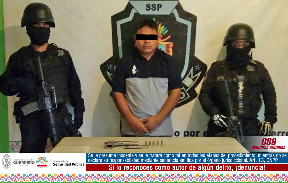 ASEGURA POLICÍA ESTATAL ACREDITABLE EN ACAPULCO A UNA PERSONA EN POSESIÓN DE UN ARMA DE FUEGO (1)