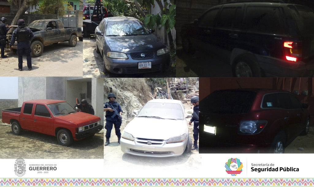 ASEGURA POLICÍA ESTATAL SIETE VEHÍCULOS EN COSTA GRANDE