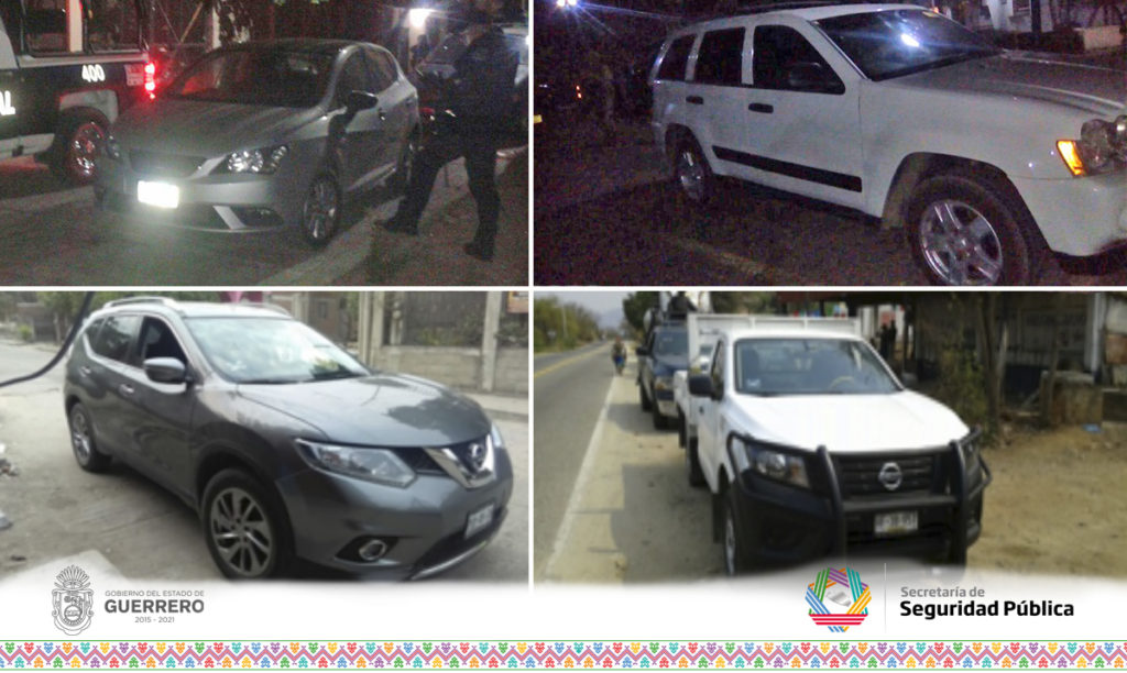 POLICÍA ESTATAL Y EJÉRCITO MEXICANO RECUPERARON CUATRO VEHÍCULOS CON REPORTE