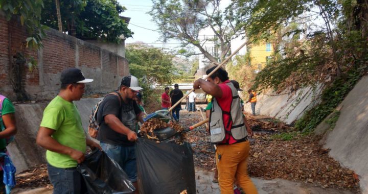 Gobierno municipal intensifica trabajos de limpieza y desazolve en canal pluvial