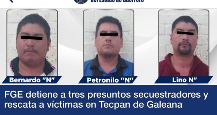 Capturan a tres presuntos secuestradores y se rescata a víctimas