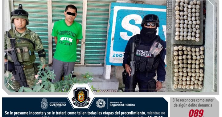 POLICÍA ESTATAL Y EJÉRCITO MEXICANO ASEGURARON EN ACAPULCO A UN MASCULINO EN POSESIÓN DE 130 HUEVOS DE TORTUGA MARINA