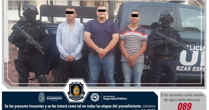 Aseguran Policías Estatales en Zumpango a cuatro masculinos por portación de armas de fuego, cartuchos útiles, equipo táctico y probable marihuana