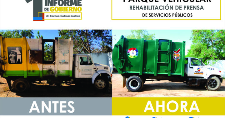 Destacable la rehabilitación del parque vehicular de servicios públicos en Petatlan