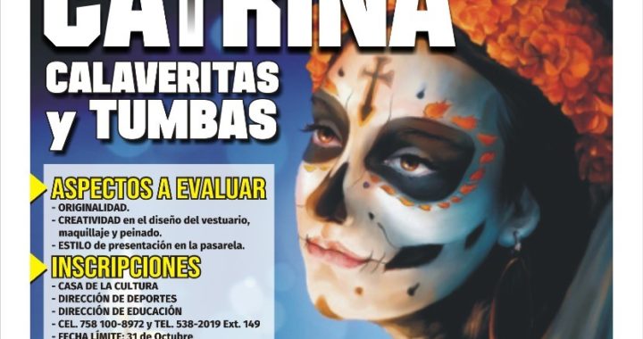 Concurso de catrinas, calaveritas y tumbas en Petatlan