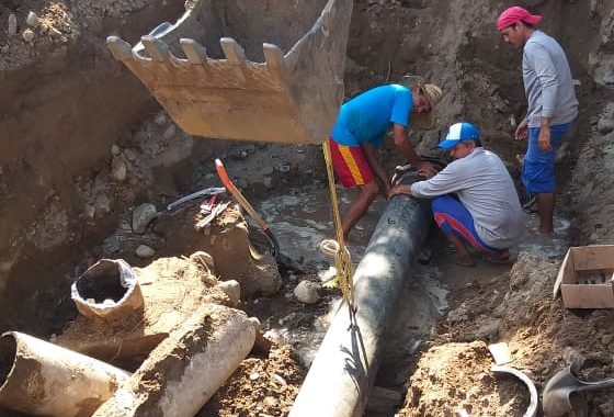 CAPAZ restablece servicio después de reparacion de línea principal de 12 pulgadas