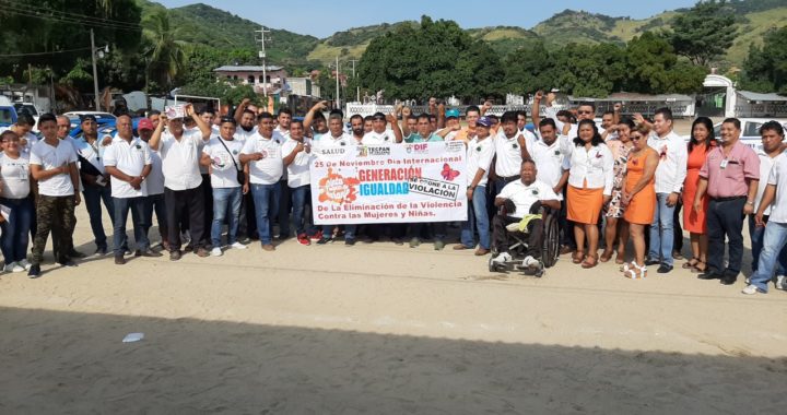 Suman esfuerzos el sector salud, Transportes, Canal 6 y la UTREG para promover respeto por las mujeres en Tecpan 
