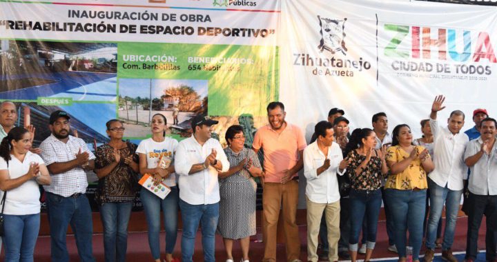Barbulillas recibe espacio deportivo rehabilitado por parte del presidente Jorge Sánchez