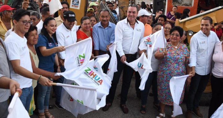 Presidente Jorge Sánchez Allec inicia dignificación de acceso principal de Pantla