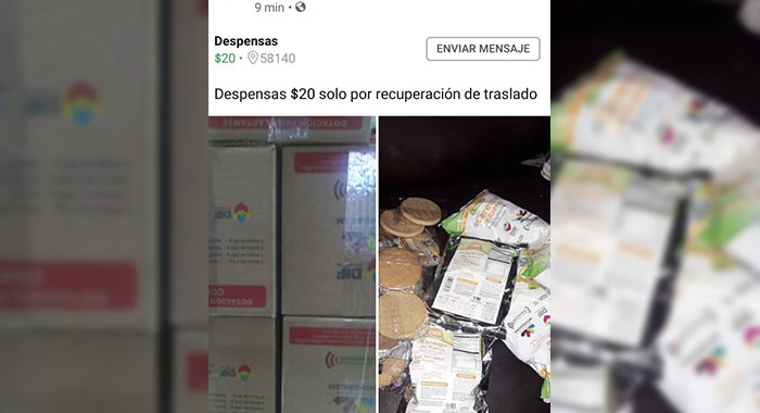Se detecta a particulares vendiendo despensas del DIF Estatal en redes sociales