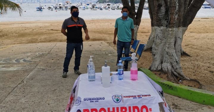INSTALAN EL GOBIERNO DEL ESTADO Y AUTORIDADES MUNICIPALES 65 FILTROS SANITARIOS PARA EL ACCESO A PLAYAS EN ACAPULCO