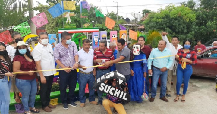 Con una breve ceremonia reinauguran letras de bienvenida en El Súchil 