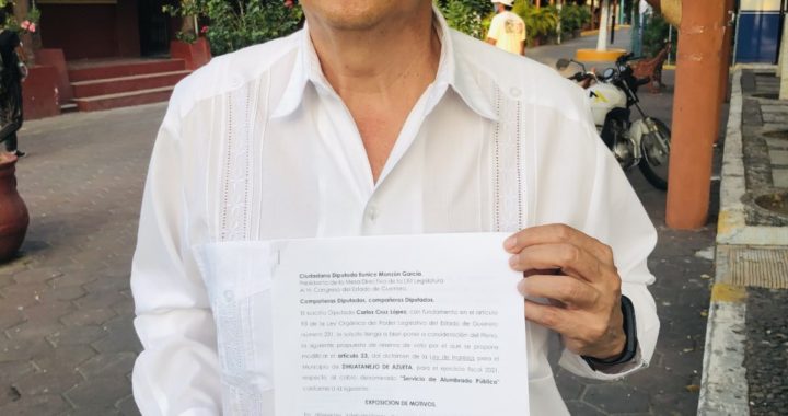 Carlos Cruz López Único Diputado Local que votó por Eliminación del Derecho de Alumbrado Público en Ayuntamientos