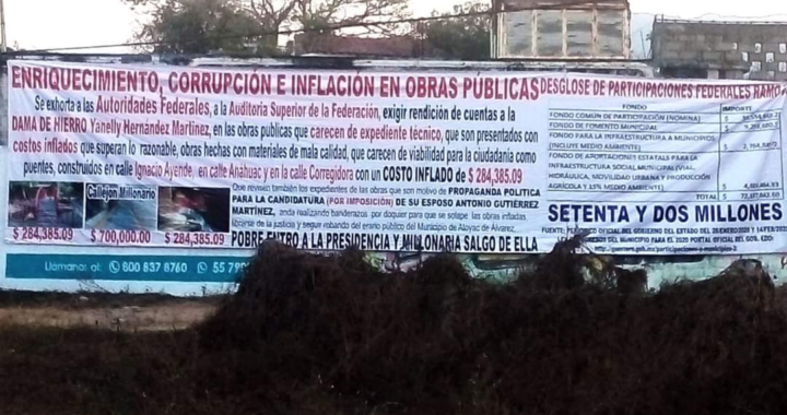 Dejan lona anónima con denuncias de desvíos millonarios en el ayuntamiento de Atoyac de Álvarez