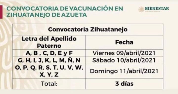 Logística para la vacunación de adultos mayores contra el #COVID19 en el municipio de Zihuatanejo