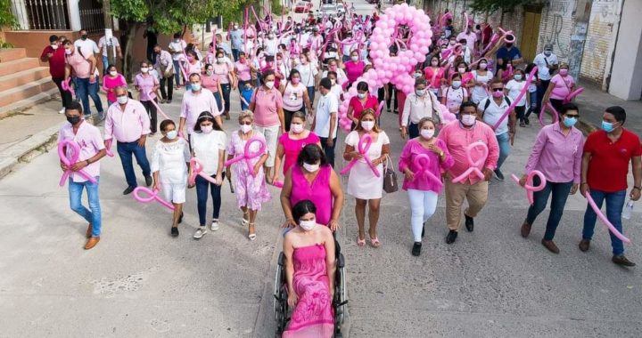 Organizan la marcha rosa para enfrentar cáncer de mama en Petatlán