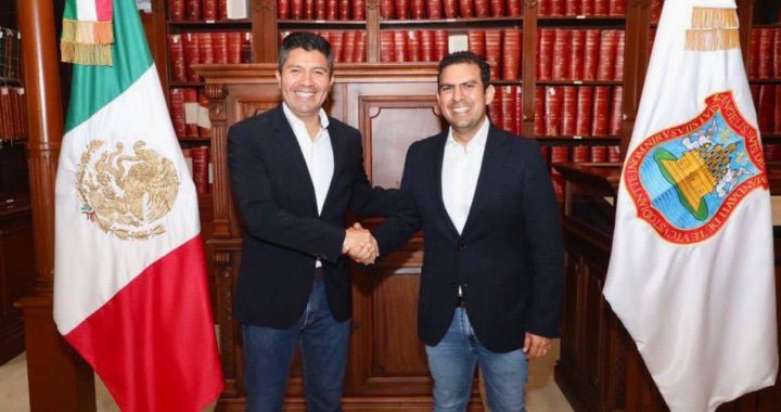 Presidente Jorge Sánchez Allec se reúne con alcalde de Puebla