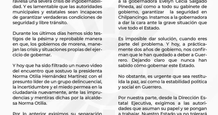 Nuevo video evidencia a alcaldesa de Chilpancingo en pacto con crimen organizado. PRD exige su destitución